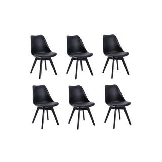 Vente-unique Lot de 6 chaises JODY Polypropylène Hêtre pieds  