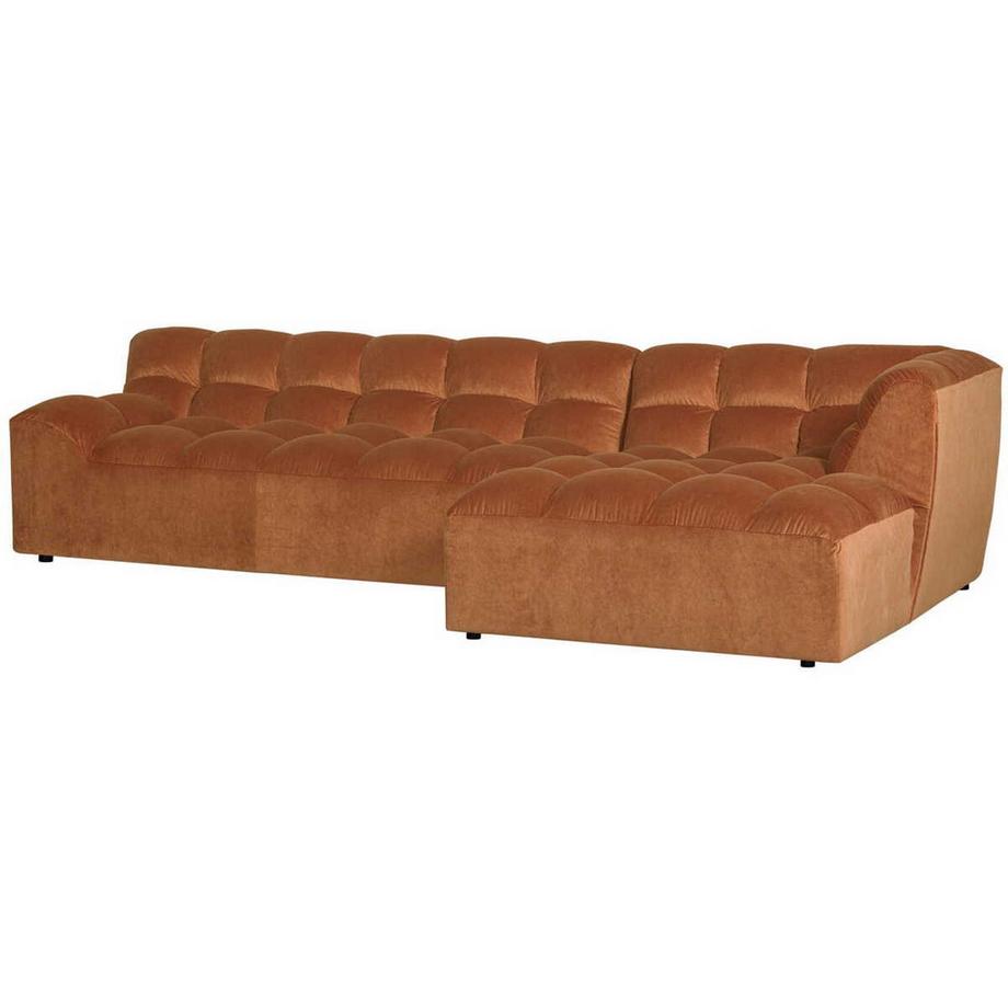 Divano angolare Allure a destra Velluto lavato terra 324x165