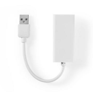 USB-Netzwerkkarte | USB 2.0 | 100 Mbps | USB-A-Stecker | RJ45-Buchse | 0,20 m | Rund | Vergoldet / Vernickelt | Blanke Kupferfolie | Weiß | Box