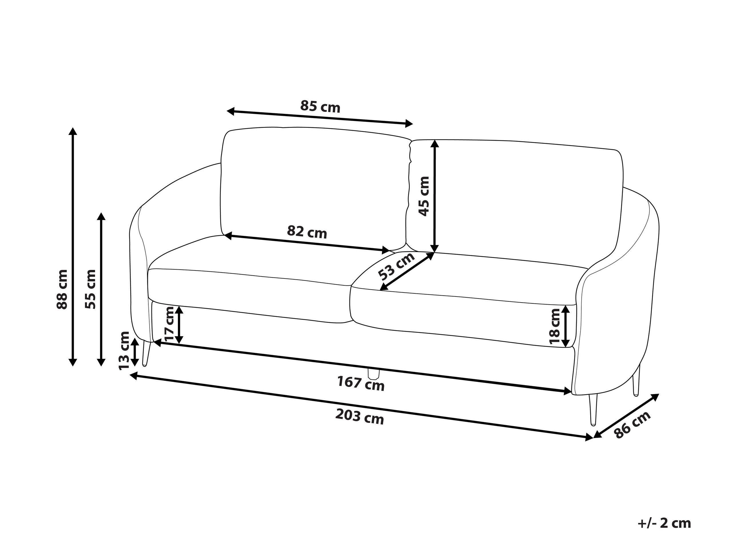 Beliani 3 Sitzer Sofa aus Polyester Klassisch TROSA  