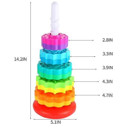 Activity-board  Spinning Stacking Toys - Regenbogenturm, Kinder stapelbares Spinnspielzeug, Lernspielzeug für Kinder 