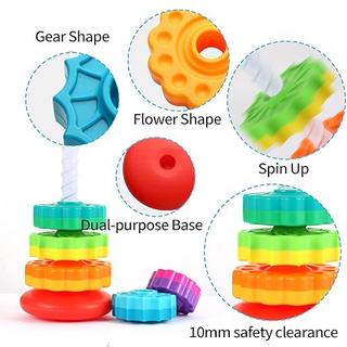 Activity-board  Spinning Stacking Toys - Regenbogenturm, Kinder stapelbares Spinnspielzeug, Lernspielzeug für Kinder 