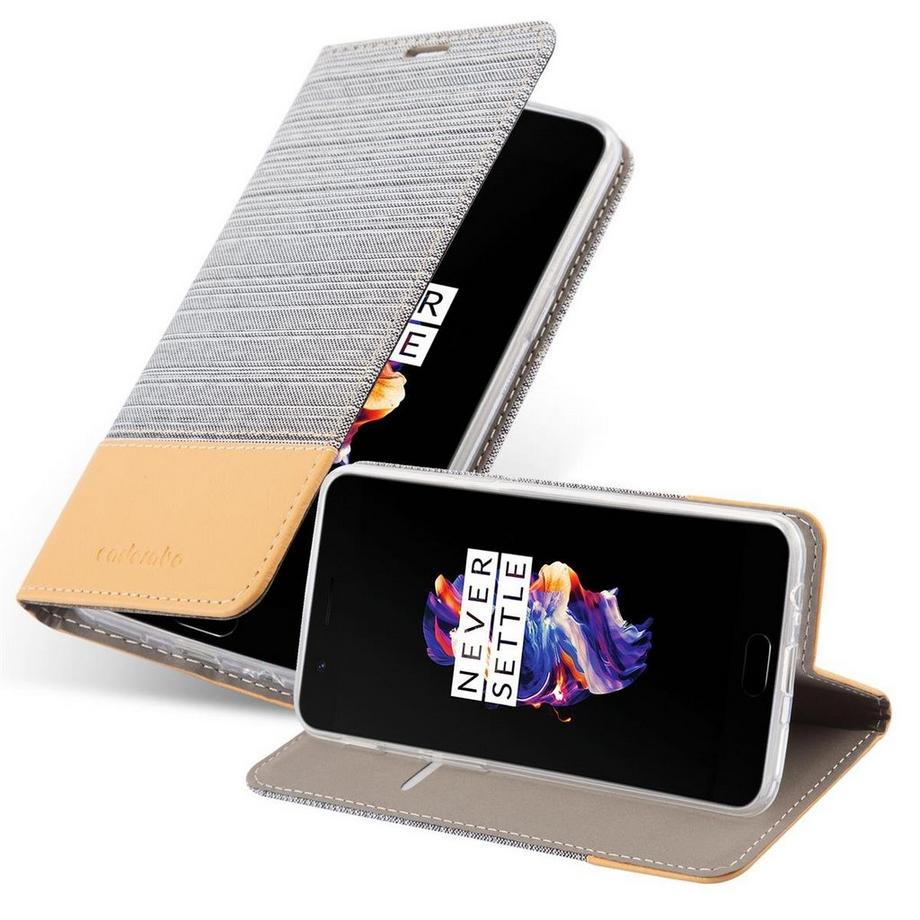 Cadorabo  Housse compatible avec OnePlus 5 - Coque de protection avec fermeture magnétique, fonction de support et compartiment pour carte 