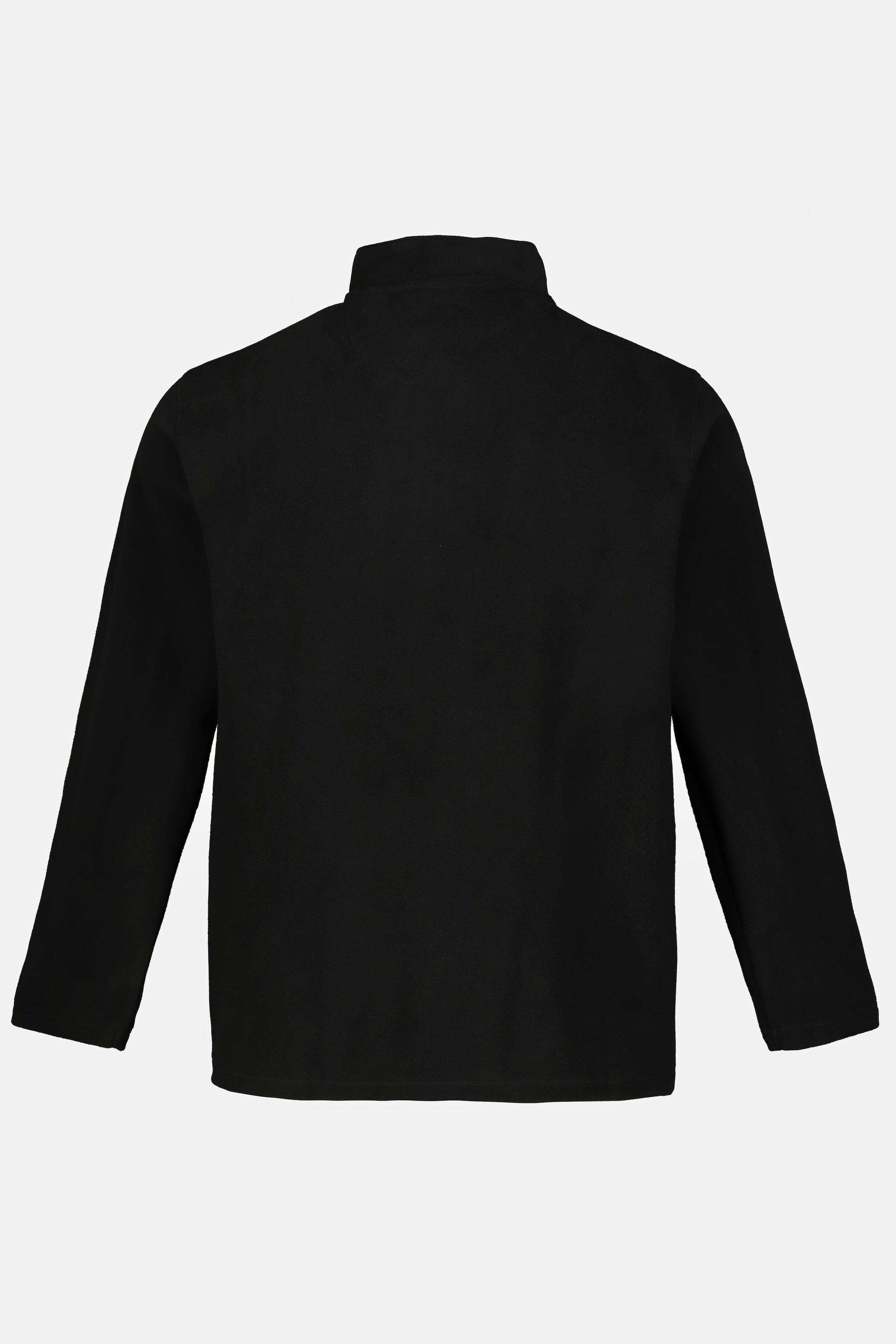 JP1880  Pullover polo di pile leggero con colletto alto e zip 