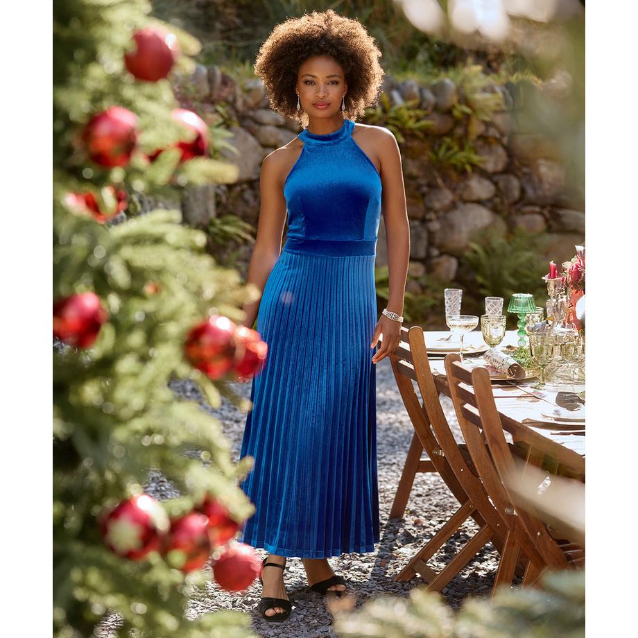 Joe Browns Robe Maxi en Velours Col Licou Petite  