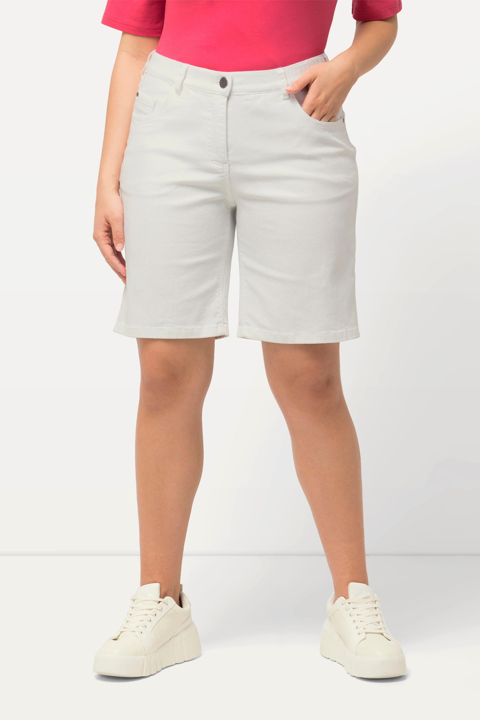 Ulla Popken  Bermuda en jean Mandy, coupe 5 poches et taille confortable 