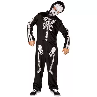 Tectake  Déguisement Skeleton pour garçons Noir