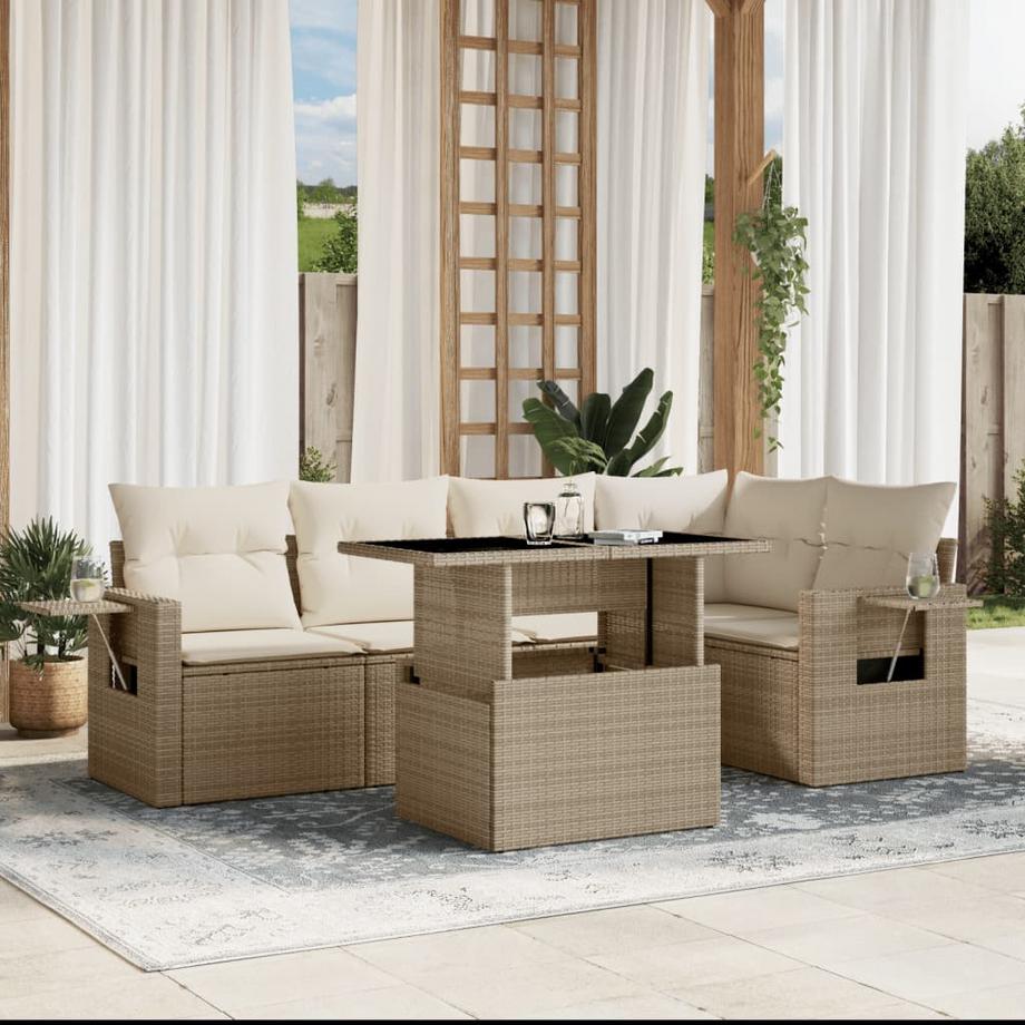VidaXL set divano da giardino Polirattan  
