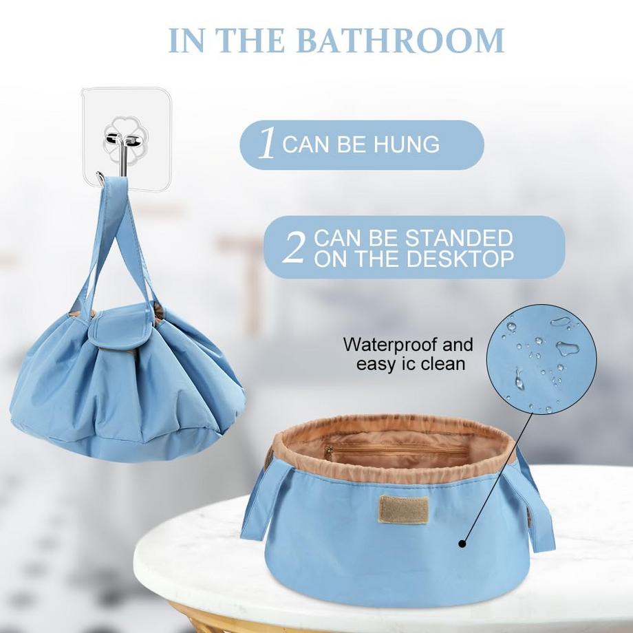 Only-bags.store  Make-up-Tasche mit großer Kapazität und Kordel, tragbare Reise-Make-up-Tasche 