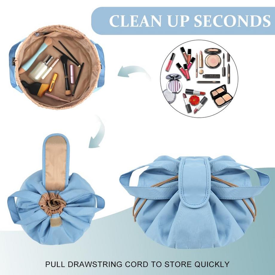 Only-bags.store  Make-up-Tasche mit großer Kapazität und Kordel, tragbare Reise-Make-up-Tasche 