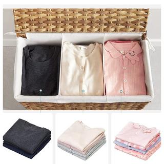 Calicosy Cesto per la biancheria a 3 scomparti su ruote in imitazione di giunco naturale  