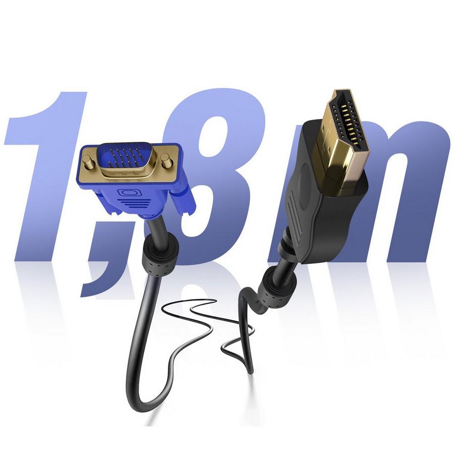 Avizar  HDMI / VGA Kabel 1.8m Schwarz 