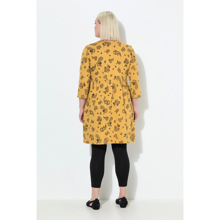 Ulla Popken Longshirt A-Linie V-Ausschnitt 3/4-Arm mit Taschen  