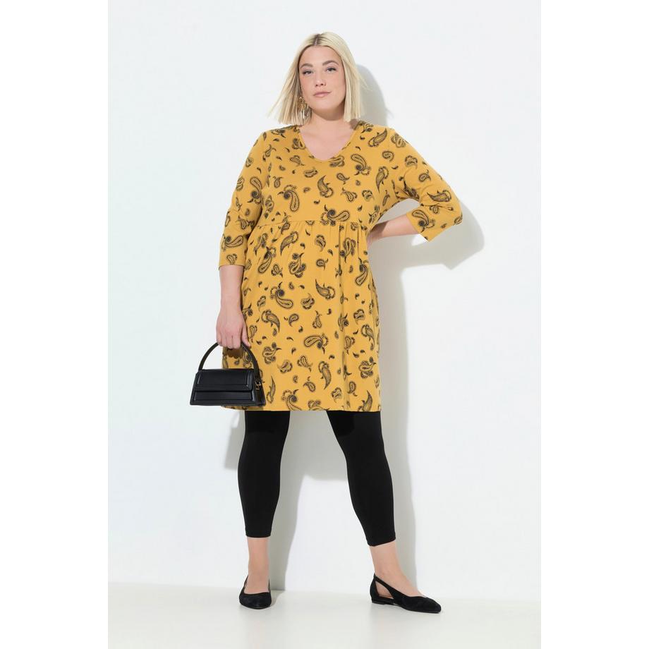 Ulla Popken Longshirt A-Linie V-Ausschnitt 3/4-Arm mit Taschen  