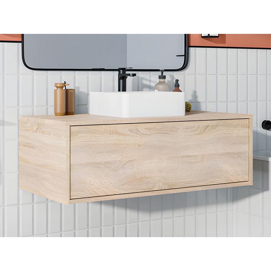 Vente-unique Mobile sotto lavabo sospeso Naturale chiaro 94 cm - TEANA II  