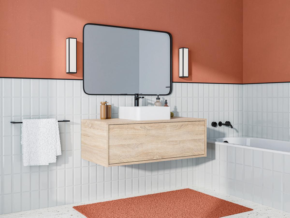 Vente-unique Mobile sotto lavabo sospeso Naturale chiaro 94 cm - TEANA II  