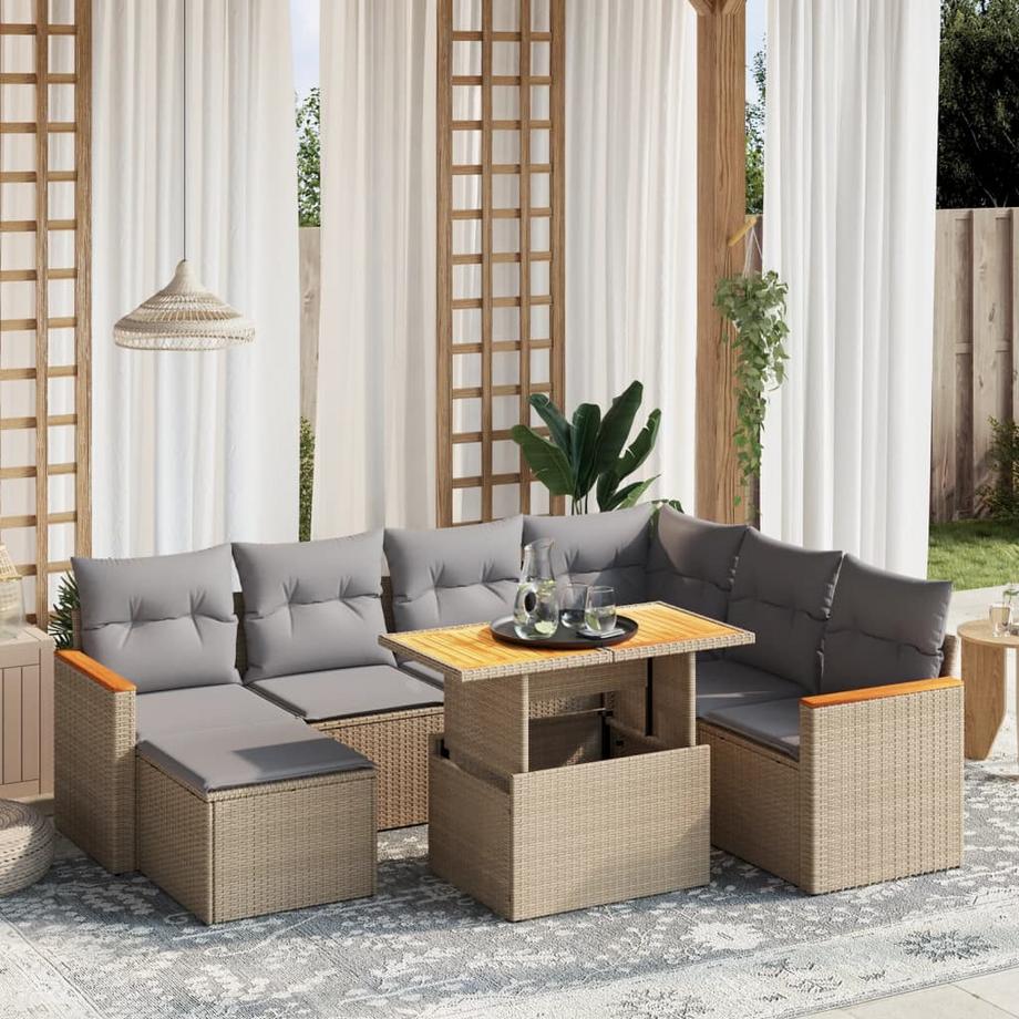VidaXL set divano da giardino Polirattan  