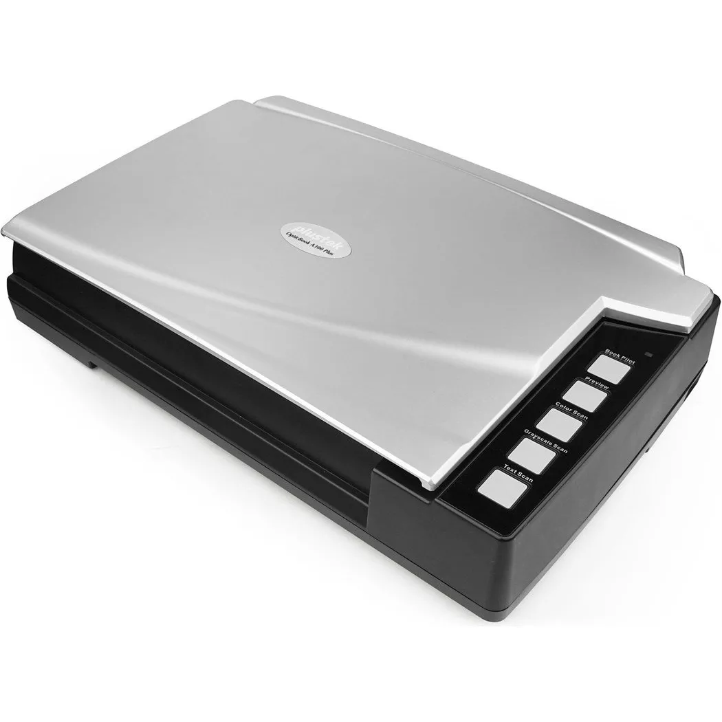 Plustek OpticBook A300 Plus Scanner à plat 600 x 600 DPI A3 Noir, Argent