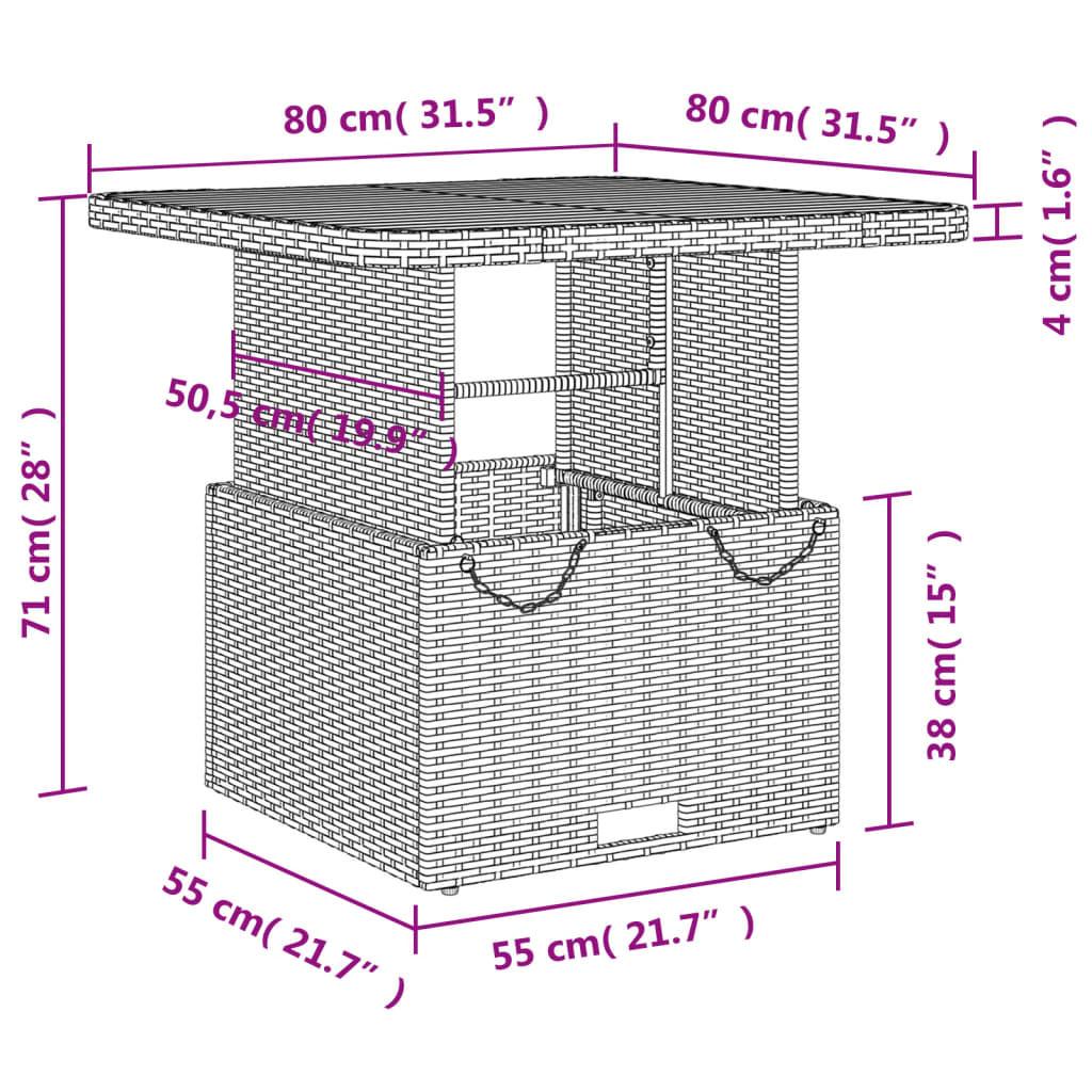 VidaXL Gartentisch poly-rattan  