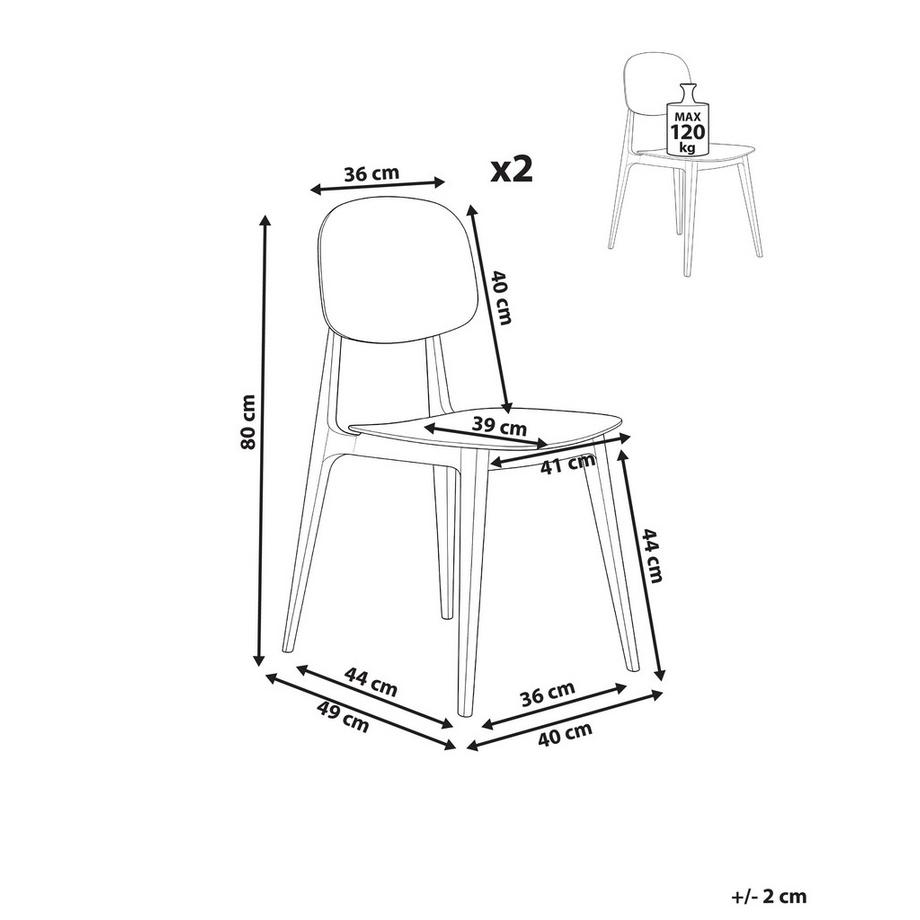 Beliani Gartenstuhl 2er Set aus Polypropylen  KATTAVIA  