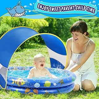 Activity-board  Aufblasbares Planschbecken, Sommer Schwimmbad mit Abnehmbarem UV-Schutz Sun Shelter, Kinder 
