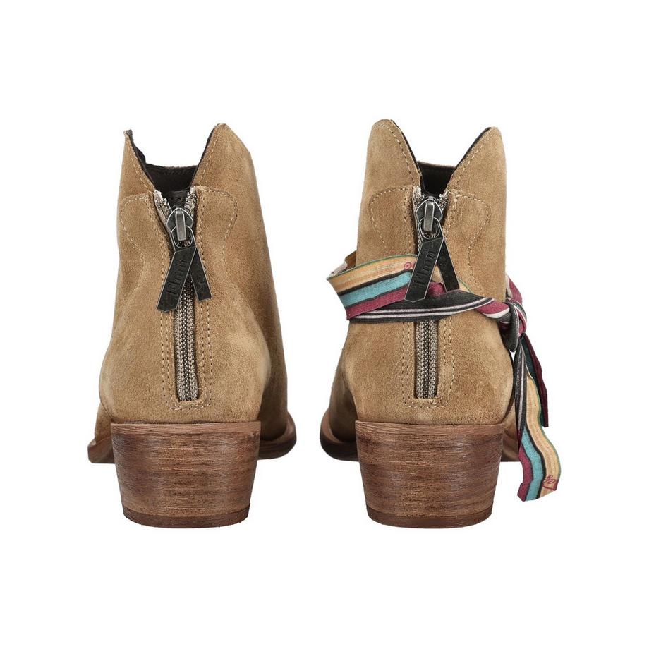 Felmini Veloursleder Stiefelette mit Blockabsatz  