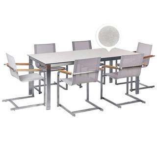 Beliani Salle à manger de jardin avec chaises en Verre de sécurité Traditionnel COSOLETO  