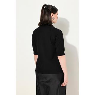 Ulla Popken Maglione Dolcevita Maniche Raglan 3/4 Orli a Costine  