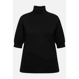 Ulla Popken Maglione Dolcevita Maniche Raglan 3/4 Orli a Costine  