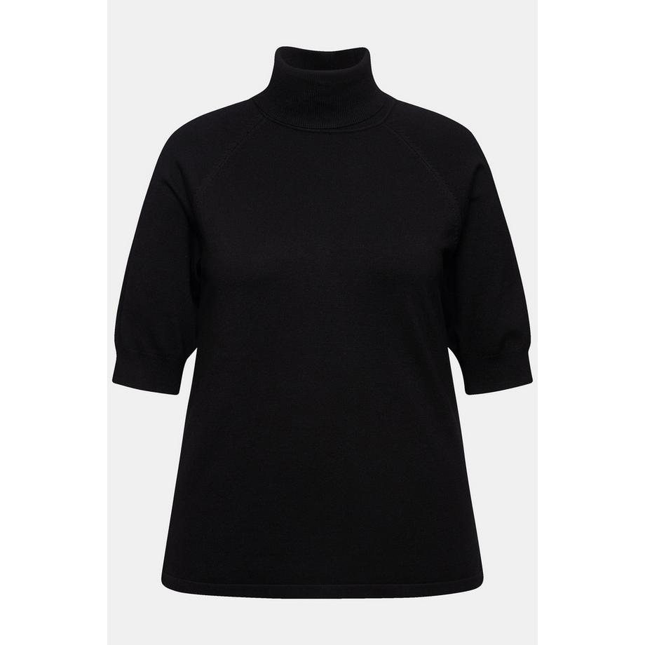 Ulla Popken Maglione Dolcevita Maniche Raglan 3/4 Orli a Costine  