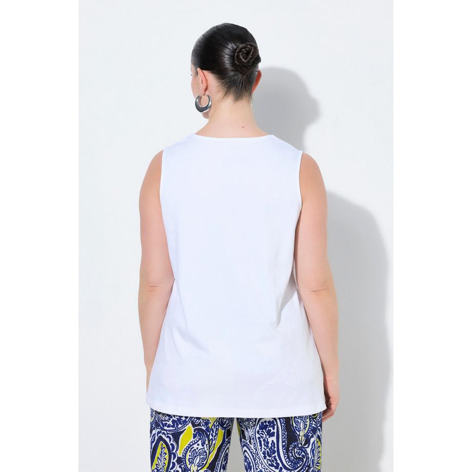 Ulla Popken A-Linie ärmelloses Herzausschnitt Top  