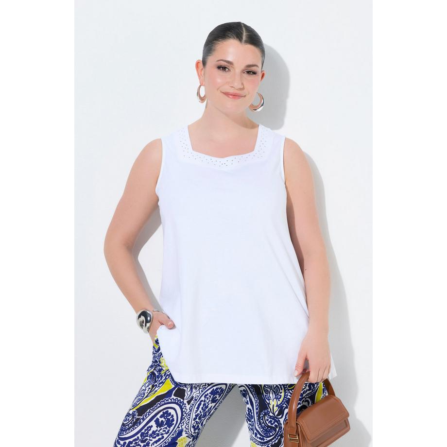 Ulla Popken A-Linie ärmelloses Herzausschnitt Top  