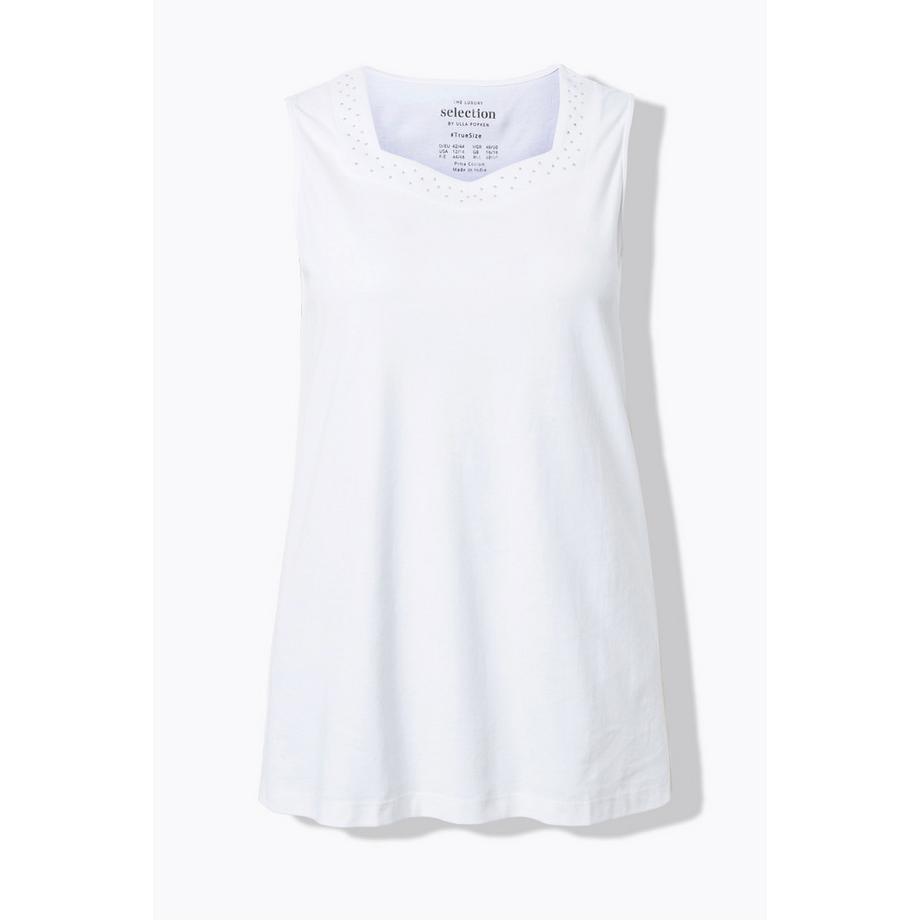 Ulla Popken A-Linie ärmelloses Herzausschnitt Top  