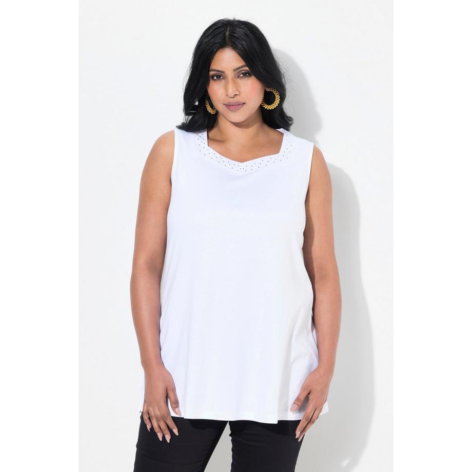 Ulla Popken A-Linie ärmelloses Herzausschnitt Top  