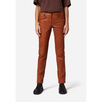 Pantalon en cuir  Dorin, style classique à taille basse avec 5 poches