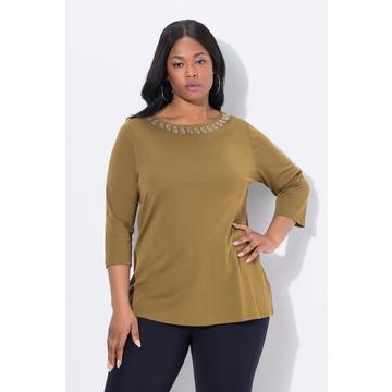 T-Shirt, A-Linie, U-Boot-Ausschnitt, Langarm, Pima Cotton