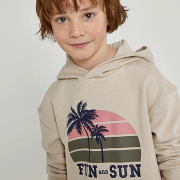 Kapuzensweatshirt mit Palmenprint