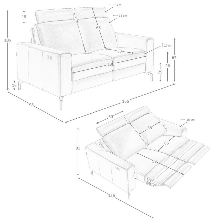 ANGEL CERDA Moderner 2-Sitzer-Relaxsofa  