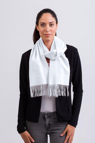 CASH-MERE.CH Einfarbiger Schal mit Fransen  