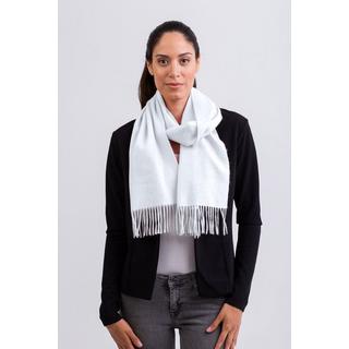 CASH-MERE.CH Sciarpa tinta unita con frange  