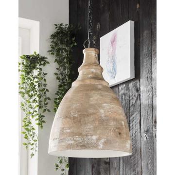 Lampe suspension bois oeil 30x30