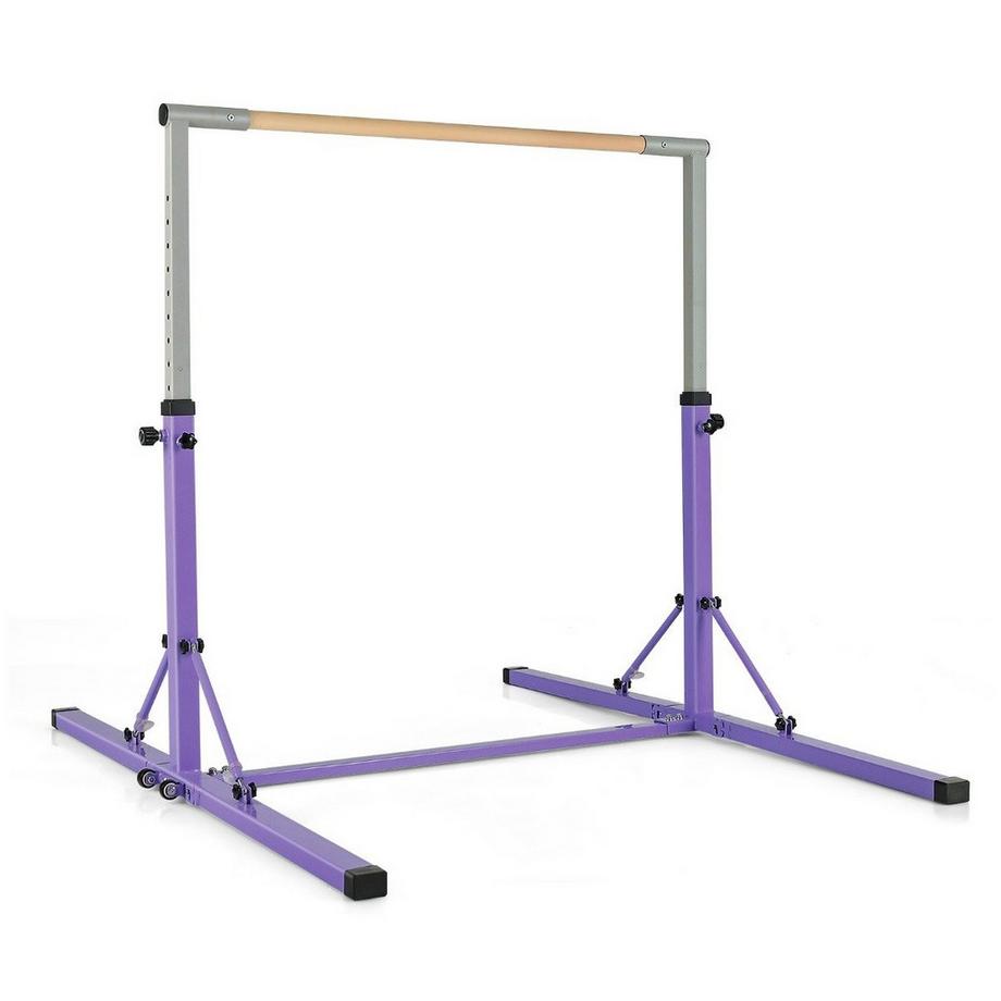 B2X  Barre de gymnastique de gymnastique, barres de gymnastique réglables en hauteur, chargeable jusqu'à 100 kg pour une utilisation en intérieur, violet 