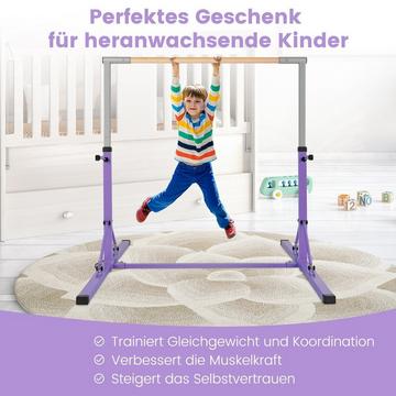 Barra per ginnastica, barre per ginnastica regolabili in altezza, caricabili fino a 100 kg per uso interno, viola