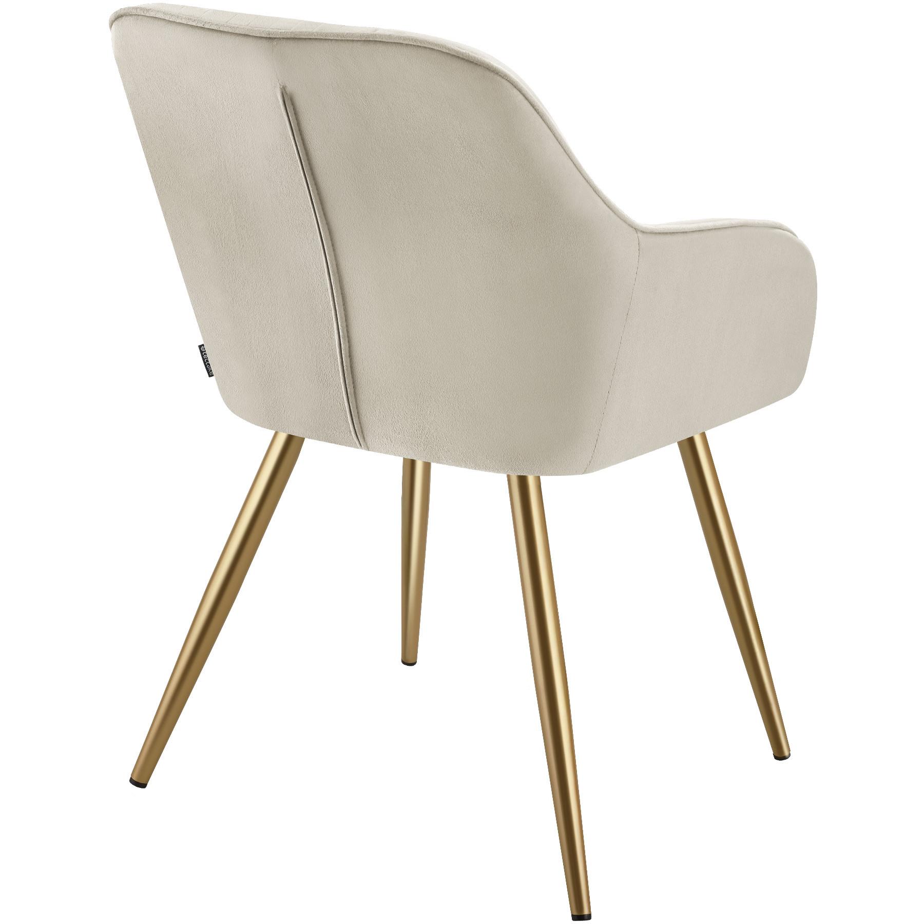 Tectake Stuhl Marilyn, Samtoptik, gesteppt  