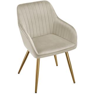 Tectake Stuhl Marilyn, Samtoptik, gesteppt  