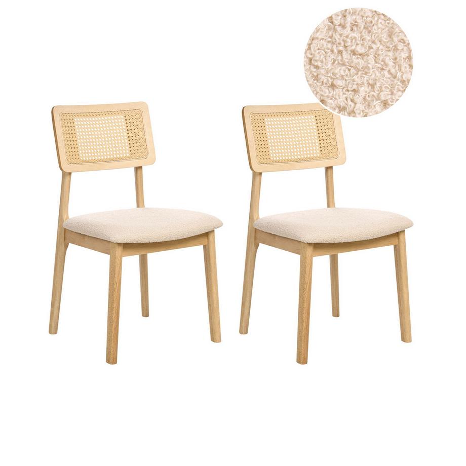 Lot de 2 chaises de salle à manger en Bouclé  EMBAR