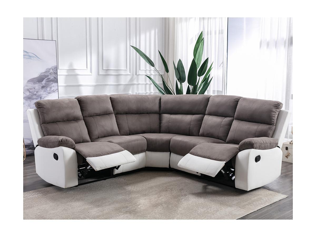 Vente-unique Relaxsofa Ecksofa Microfaser Kunstleder TOLZANO  