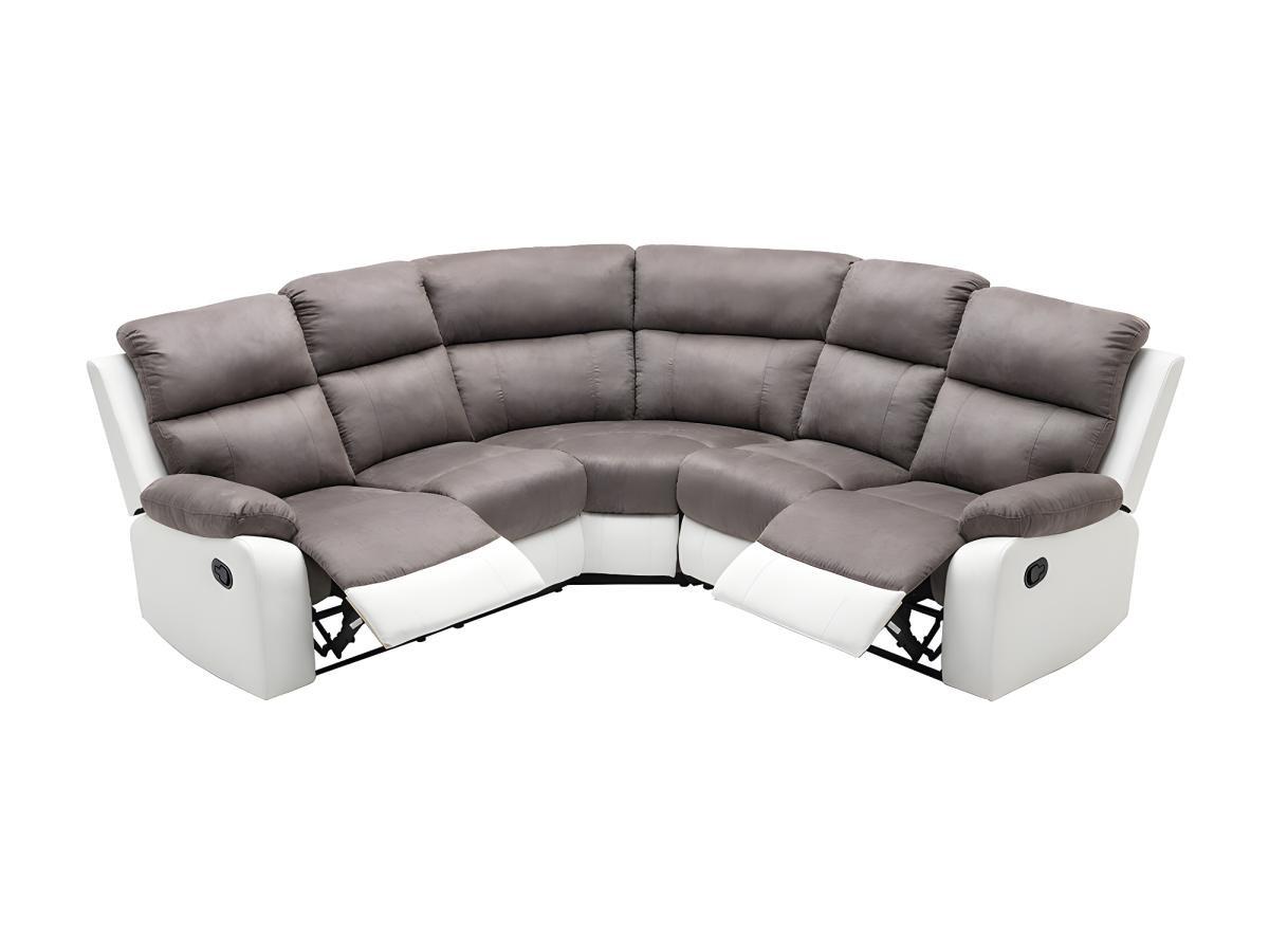 Vente-unique Relaxsofa Ecksofa Microfaser Kunstleder TOLZANO  