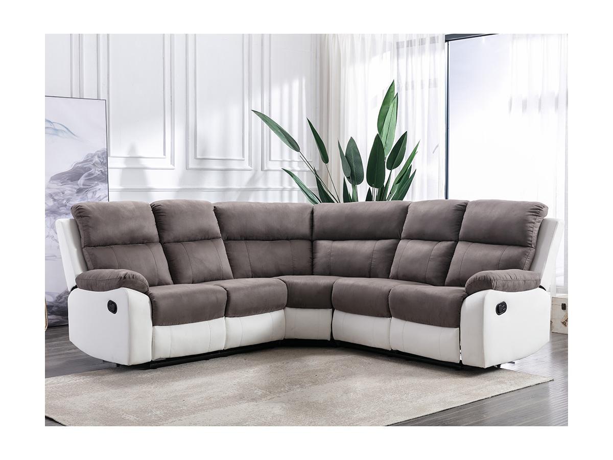 Vente-unique Relaxsofa Ecksofa Microfaser Kunstleder TOLZANO  