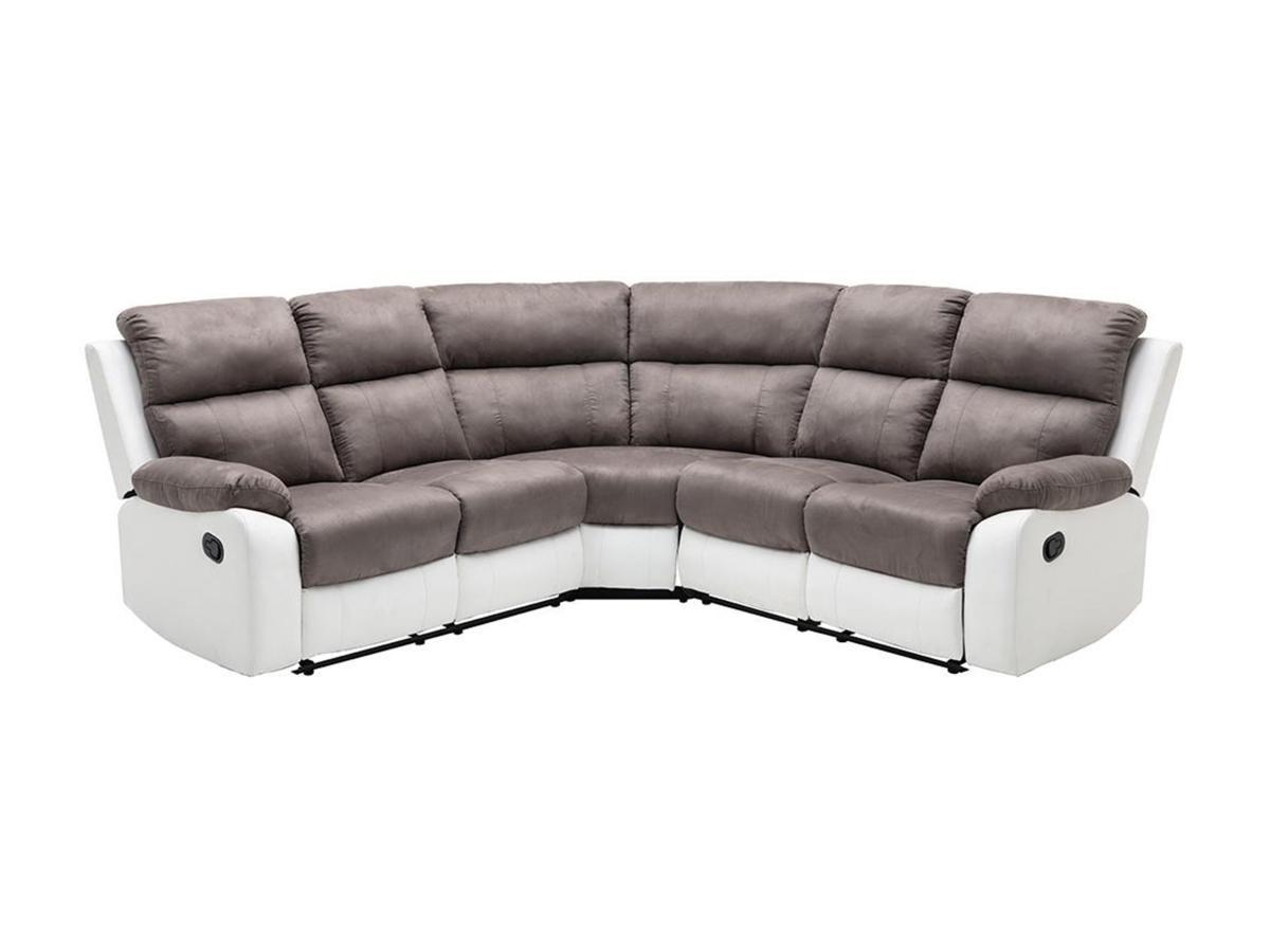 Vente-unique Relaxsofa Ecksofa Microfaser Kunstleder TOLZANO  